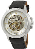  Shop Authentic Maserati Ingegno Automatic Black Skeleton Dial Black Leather Strap Watch For Men - R8821119002 - Luxxuri