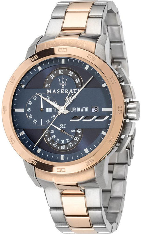  Shop Authentic Maserati Ingegno Chronograph Blue Dial Two Tone Steel Strap Watch for Men - R8873619002 - Luxxuri