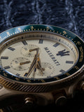 Maserati SFIDA Quartz Yellow Dial Gold Strap Watch For Men - R8873640005