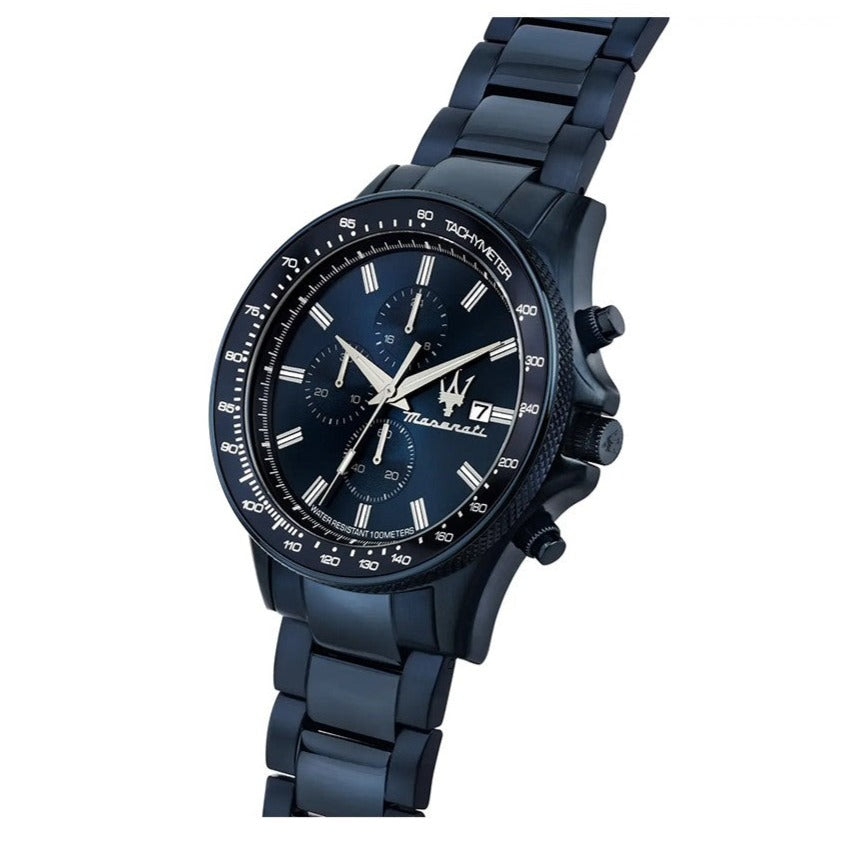  Shop Authentic Maserati SFIDA Chronograph Blue Dial Blue Steel Strap Watch For Men - R8873640023 - Luxxuri