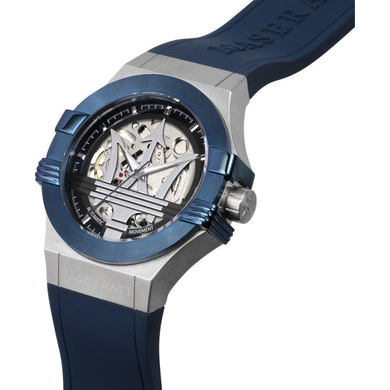  Shop Authentic Maserati Potenza 42mm Blue Dial Automatic Silicone Strap Watch For Men - R8821108028 - Luxxuri