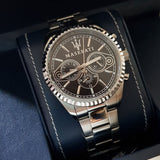  Shop Authentic Maserati Competizione Chronograph Black Dial Silver Steel Strap Watch For Men - R8853100014 - Luxxuri