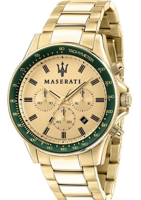  Shop Authentic Maserati SFIDA Quartz Yellow Dial Gold Strap Watch For Men - R8873640005 - Luxxuri
