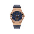  Shop Authentic Maserati Potenza 42mm Rose Gold & Blue Dial Blue Leather Strap Watch For Men - R8851108027 - Luxxuri