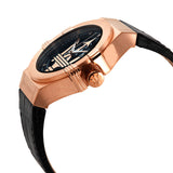  Shop Authentic Maserati Potenza Automatic Rose Gold Dial Black Leather Strap Watch For Men - R8821108002 - Luxxuri