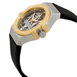  Shop Authentic Maserati Potenza Automatic Skeleton Dial Black Leather Strap Watch For Men - R8821108011 - Luxxuri
