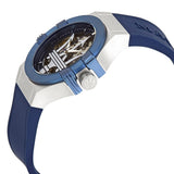  Shop Authentic Maserati Potenza Automatic Skeleton Dial Blue Rubber Strap Watch For Men - R8821108035 - Luxxuri
