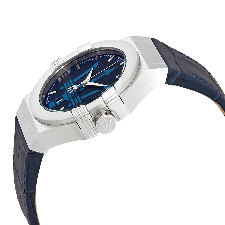  Shop Authentic Maserati Potenza Blue Dial Blue Leather Strap Watch For Men - R8851108015 - Luxxuri
