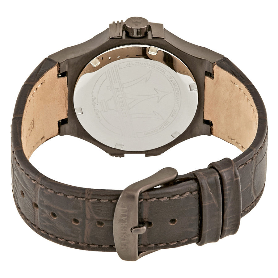  Shop Authentic Maserati Potenza Black Dial Brown Leather Strap Watch For Men - R8851108014 - Luxxuri