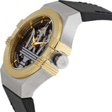 Shop Authentic Maserati Potenza Automatic Skeleton Grey Dial Black Leather Strap Watch For Men - R8821108037 - Luxxuri