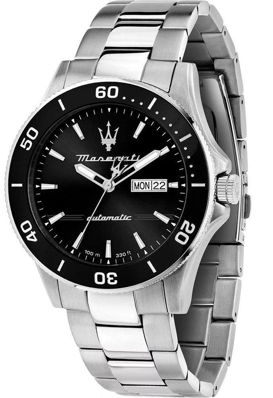  Shop Authentic Maserati Competizione Automatic Black Dial Silver Steel Strap Watch For Men - R8823100002 - Luxxuri