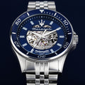  Shop Authentic Maserati SFIDA Automatic Skeleton Blue Dial Silver Steel Strap Watch For Men - R882314001 - Luxxuri