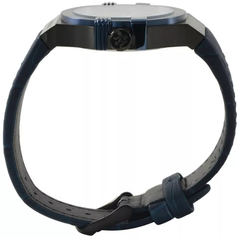  Shop Authentic Maserati Potenza Black Dial 42mm Blue Leather Strap Watch For Men - R8851108007 - Luxxuri