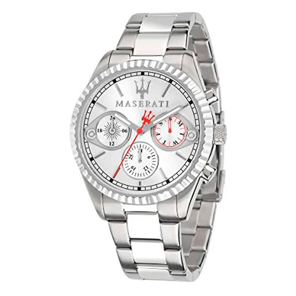  Shop Authentic Maserati Competizione Chronograph White Dial Silver Steel Strap Watch For Men - R8853100017 - Luxxuri