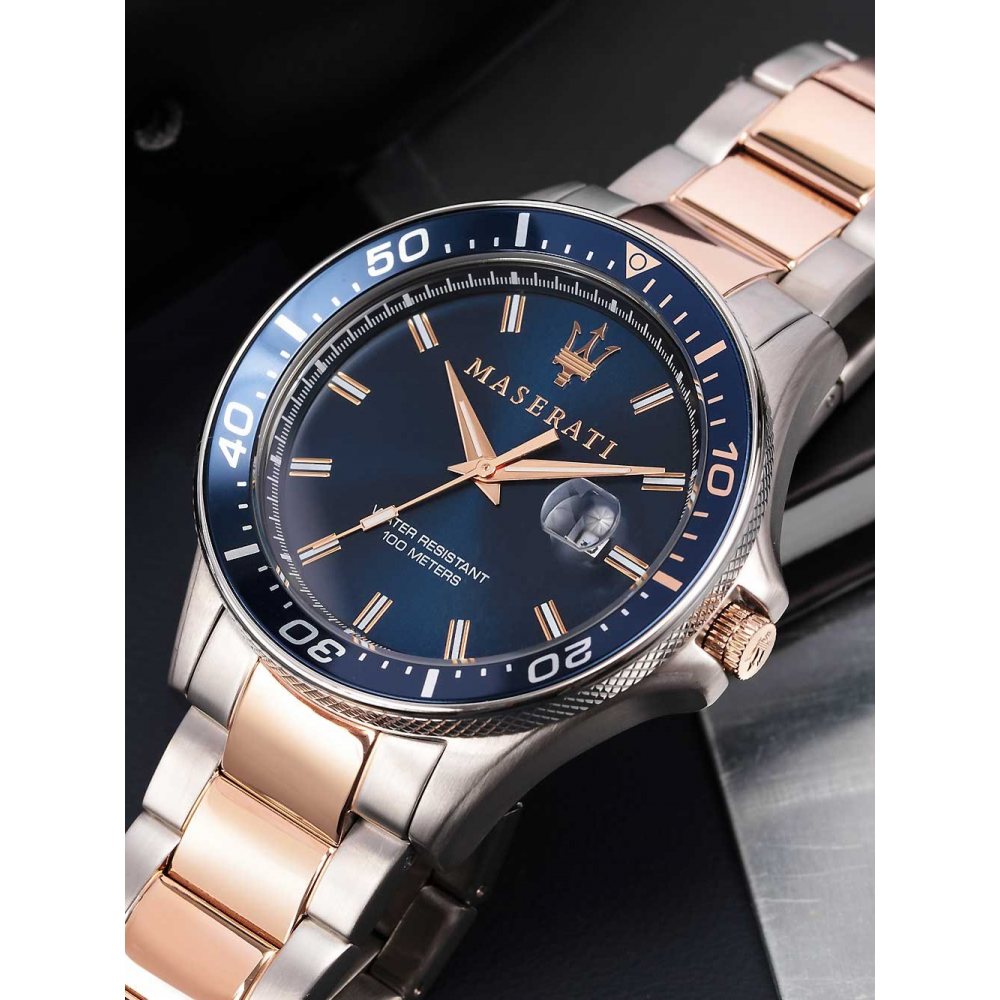  Shop Authentic Maserati SFIDA Quartz Blue Dial Stainless Steel 44mm Watch For Men - R8853140003 - Luxxuri