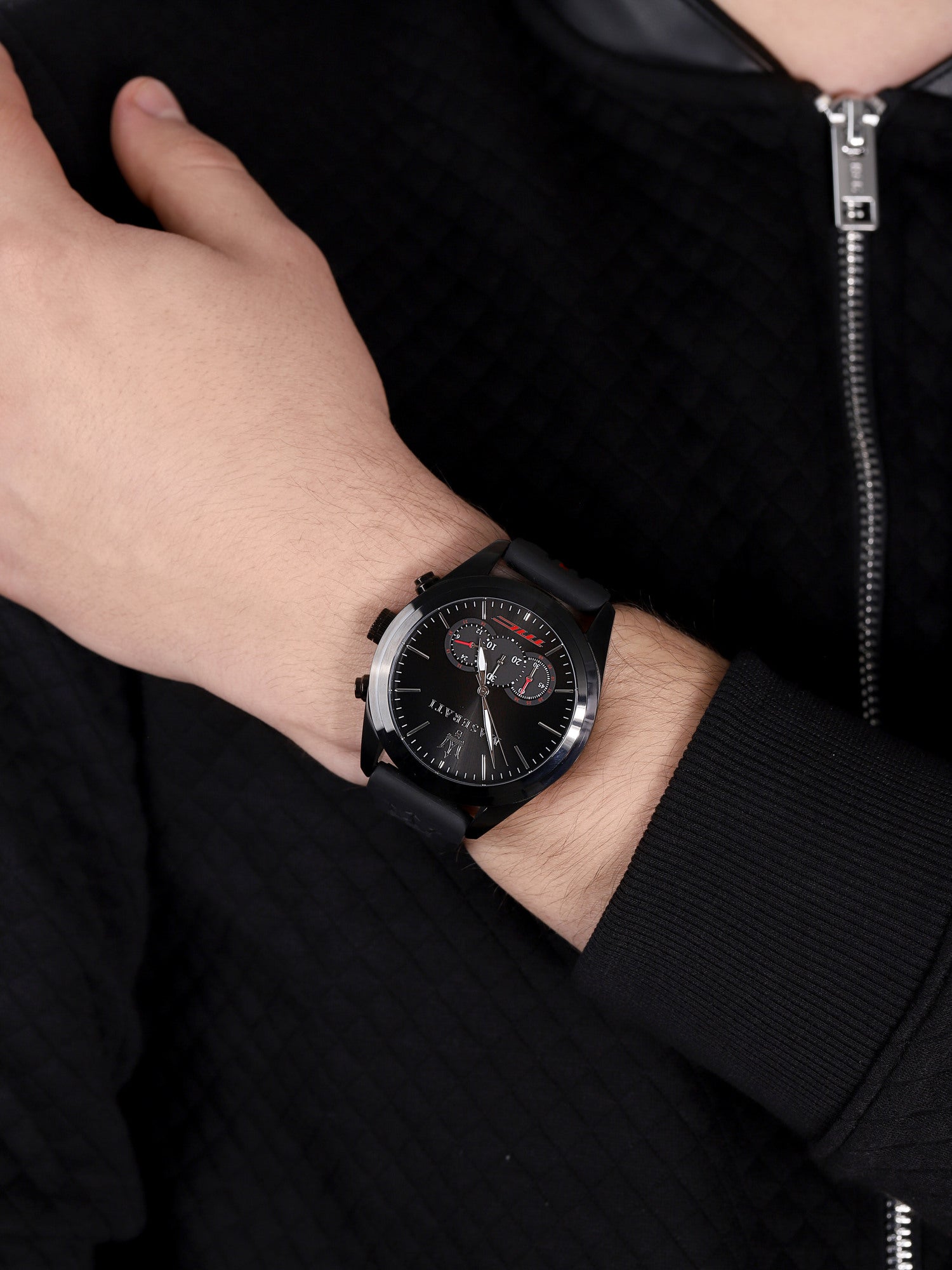  Shop Authentic Maserati Traguardo Chronograph Black Dial Black Rubber Strap Watch For Men - R8871612004 - Luxxuri