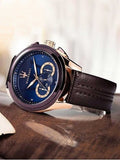  Shop Authentic Maserati Traguardo Chronograph Blue Dial Brown Leather Strap Watch For Men - R8871612024 - Luxxuri