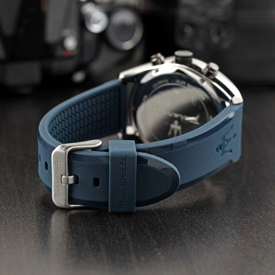  Shop Authentic Maserati Traguardo Chronograph Blue Dial Black Silicone Strap Watch For Men - R8871612046 - Luxxuri