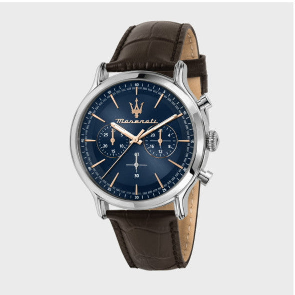 Shop Authentic Maserati Epoca Chronograph Blue Dial Brown Leather Strap Watch For Men - R8871618014 - Luxxuri