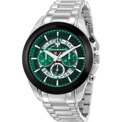  Shop Authentic Maserati Traguardo Chronograph Green Dial Silver Steel Strap Watch For Men - R8873612060 - Luxxuri