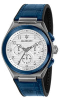  Shop Authentic Maserati Triconic Chronograph White Dial Blue Leather Strap Watch For Men - R8871639001 - Luxxuri