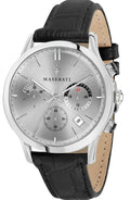  Shop Authentic Maserati Ricordo Silver Dial Black Leather Strap Watch For Men - R8871633001 - Luxxuri