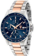  Shop Authentic Maserati SFIDA Chronograph Blue Dial Two Tone Steel Strap Watch For Men - R8873640012 - Luxxuri