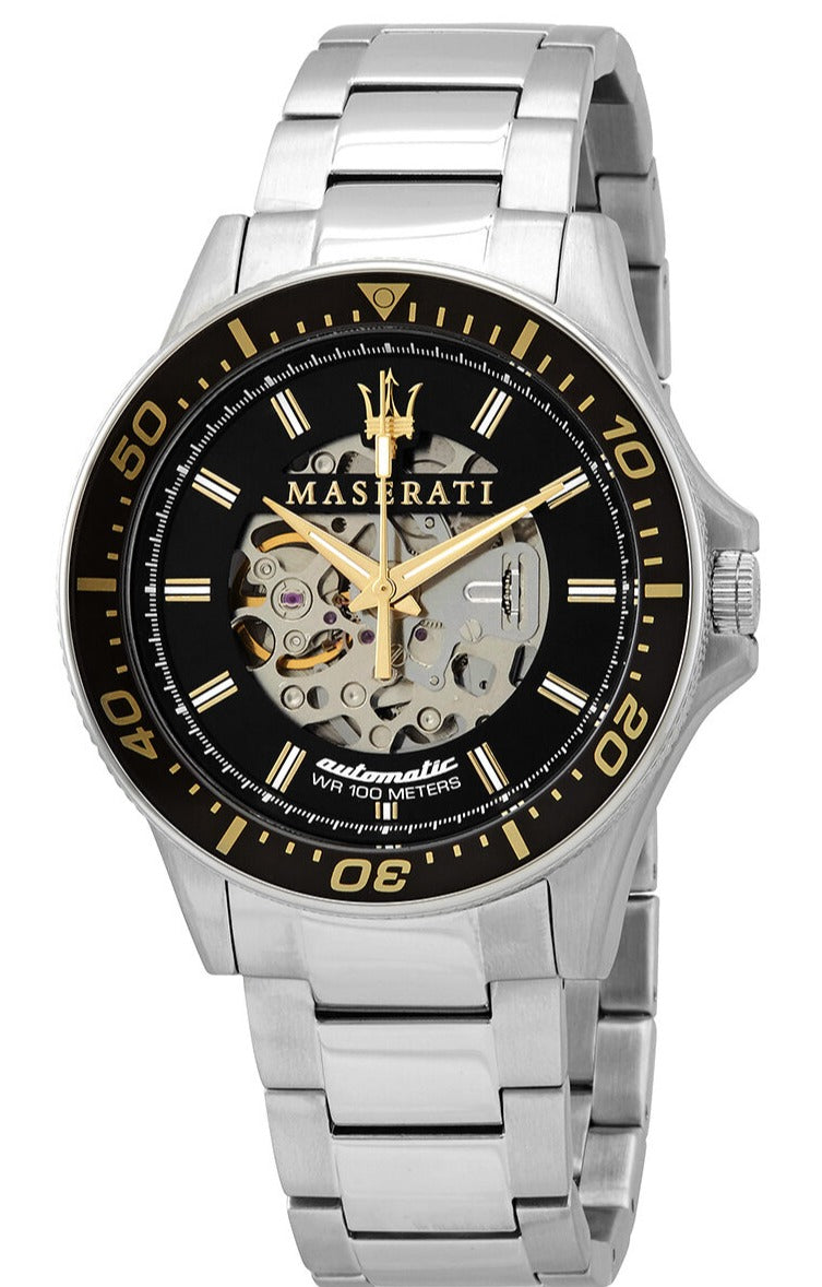  Shop Authentic Maserati SFIDA Automatic Black Dial Silver Steel Strap Watch For Men - R8823140002 - Luxxuri