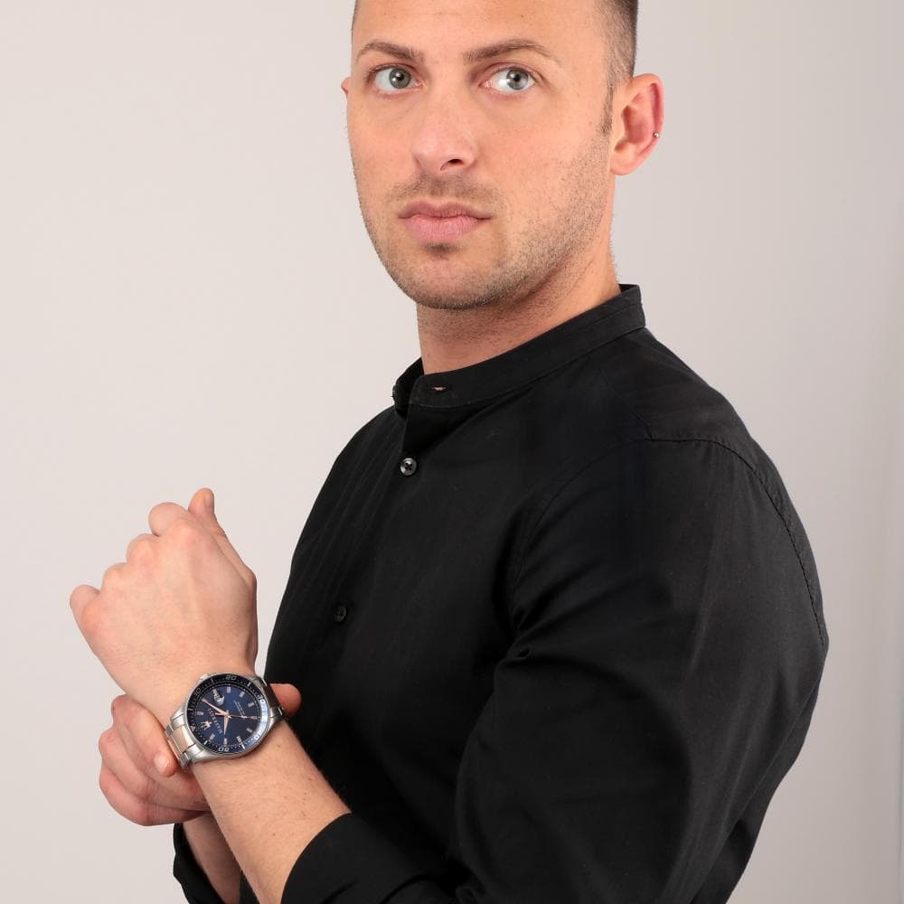  Shop Authentic Maserati SFIDA Quartz Blue Dial Stainless Steel 44mm Watch For Men - R8853140003 - Luxxuri