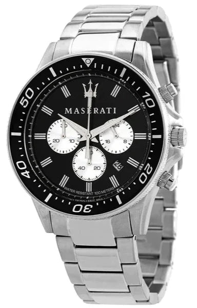  Shop Authentic Maserati SFIDA Chronograph Black Dial Silver Steel Strap Watch For Men - R8873640004 - Luxxuri