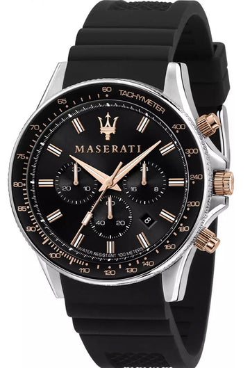  Shop Authentic Maserati SFIDA 44mm Black Silicon Chronograph Watch For Men - R8871640002 - Luxxuri
