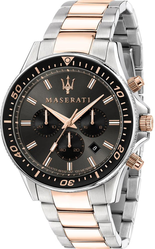  Shop Authentic Maserati SFIDA Chronograph Black Dial Two Tone Steel Strap Watch For Men - R8873640002 - Luxxuri
