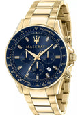  Shop Authentic Maserati SFIDA Analog Blue Dial Gold Stainless Steel Watch For Men - R8873640008 - Luxxuri