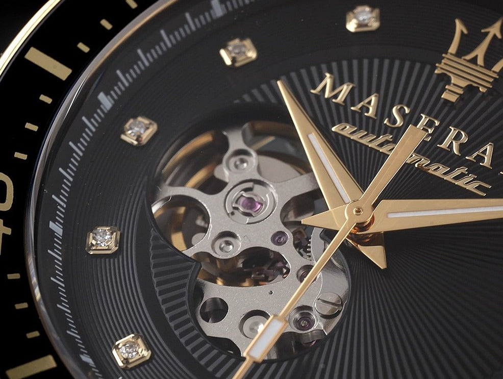  Shop Authentic Maserati SFIDA Black Dial Yellow Gold Toned Stainless Steel Watch For Men - R8823140003 - Luxxuri