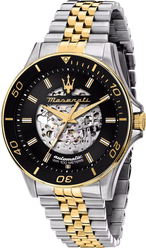 Shop Authentic Maserati SFIDA Automatic Skeleton Black Dial Two Tone Steel Strap Watch For Men - R8823140010 - Luxxuri
