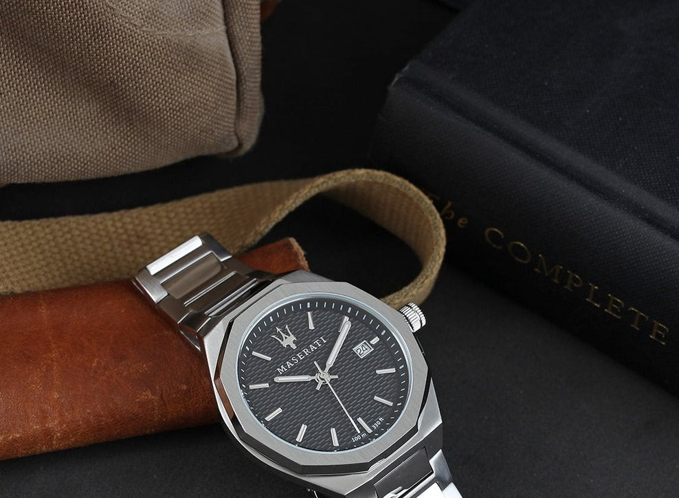  Shop Authentic Maserati Stile Analog Black Dial Silver Steel Strap Watch For Men - R8853142003 - Luxxuri