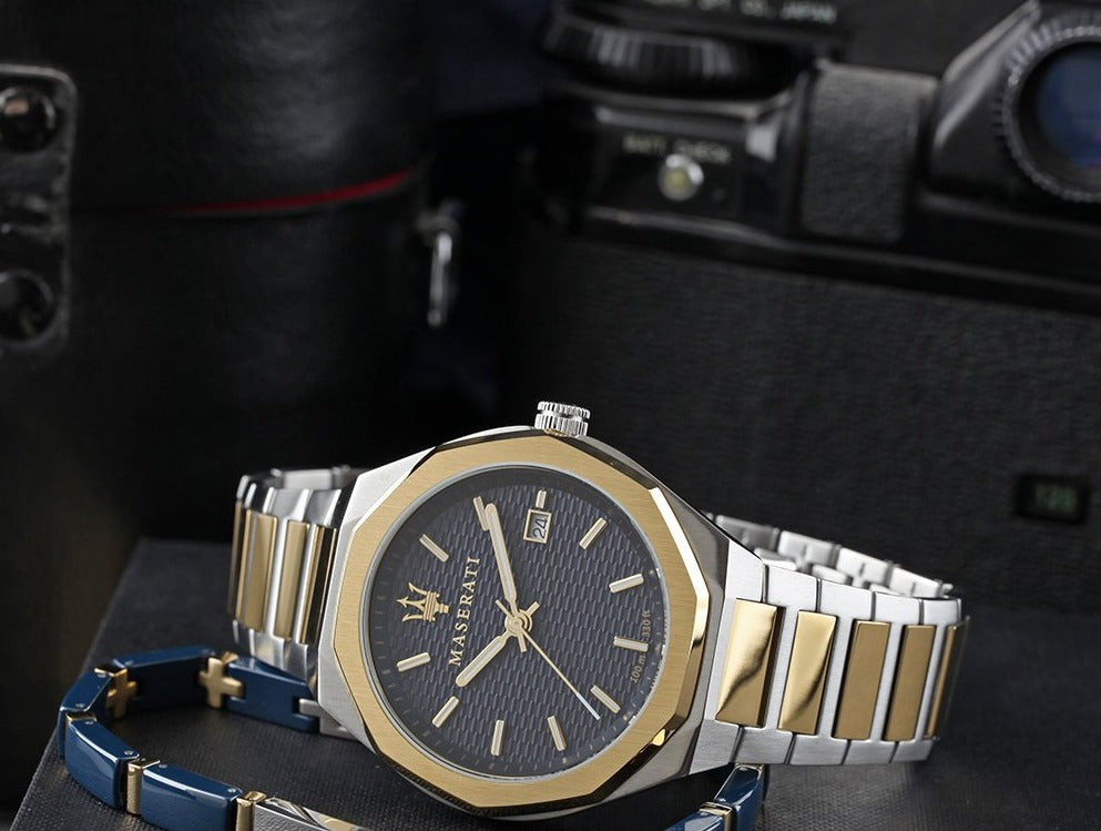  Shop Authentic Maserati Stile Black Dial Two Tone Stainless Steel Watch For Men - R8853142008 - Luxxuri