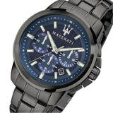  Shop Authentic Maserati Successo Chronograph Blue Dial Black Steel Strap Watch For Men - R8873621005 - Luxxuri
