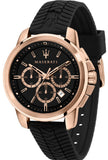  Shop Authentic Maserati Successo 44mm Black Rose Gold Dial Black Rubber Strap Watch For Men - R8871621012 - Luxxuri