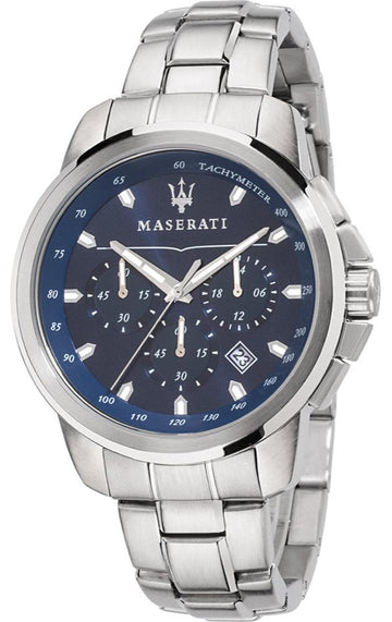  Shop Authentic Maserati Successo Chronograph Blue Dial Silver Steel Strap Watch For Men - R8873621002 - Luxxuri