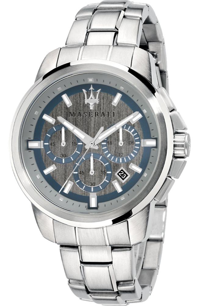  Shop Authentic Maserati Successo Chronograph Silver Dial Silver Steel Strap Watch For Men - R8873621006 - Luxxuri