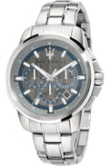  Shop Authentic Maserati Successo Chronograph Silver Dial Silver Steel Strap Watch For Men - R8873621006 - Luxxuri