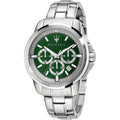  Shop Authentic Maserati Successo Chronograph Green Dial Silver Steel Strap Watch For Men - R8873621017 - Luxxuri