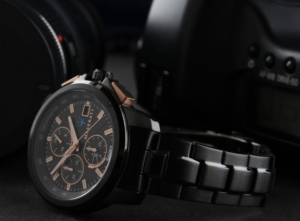  Shop Authentic Maserati Successo Solar Black Dial Grey Steel Strap Watch For Men - R8873645001 - Luxxuri