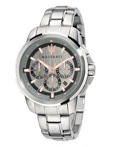  Shop Authentic Maserati Successo Chronograph Silver Dial Silver Steel Strap Watch For Men - R8873621004 - Luxxuri