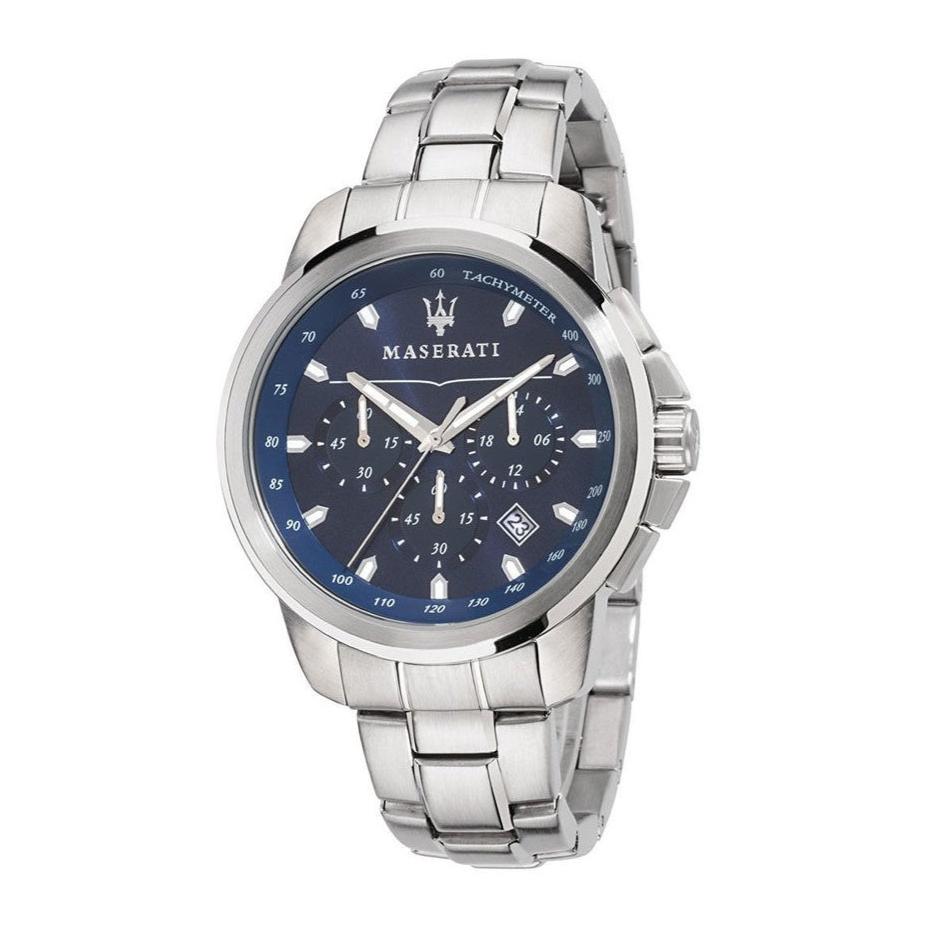  Shop Authentic Maserati Successo Chronograph Blue Dial Silver Steel Strap Watch For Men - R8873621002 - Luxxuri