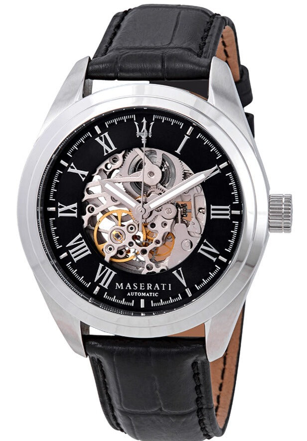  Shop Authentic Maserati Traguardo Automatic Black Dial Black Leather Strap Watch For Men - R8871612001 - Luxxuri