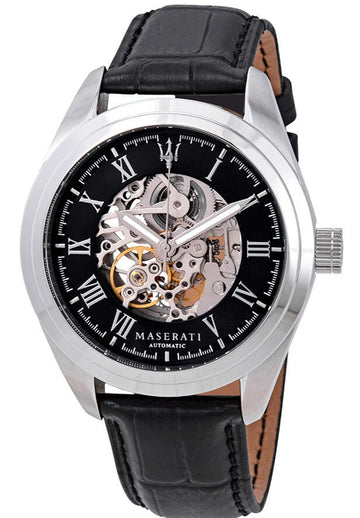  Shop Authentic Maserati Traguardo Automatic Black Dial Black Leather Strap Watch For Men - R8871612001 - Luxxuri