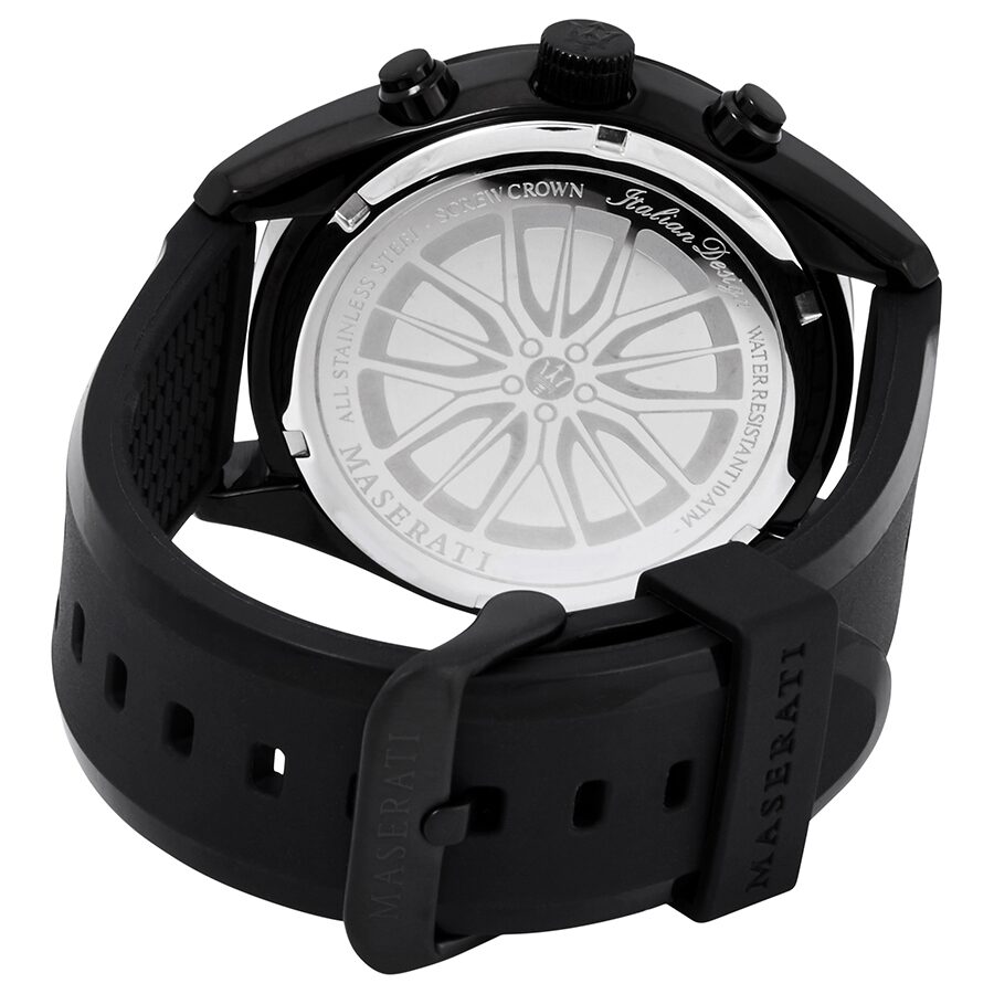  Shop Authentic Maserati Traguardo Chronograph Black Dial Black Rubber Strap Watch For Men - R8871612004 - Luxxuri