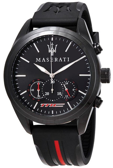  Shop Authentic Maserati Traguardo Chronograph Black Dial Black Rubber Strap Watch For Men - R8871612004 - Luxxuri